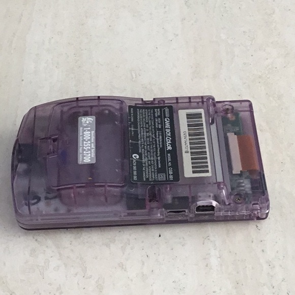 Gameboy Color System Clear Atomic Purple Console Handheld Nintendo Game Boy - Picture 10 of 12